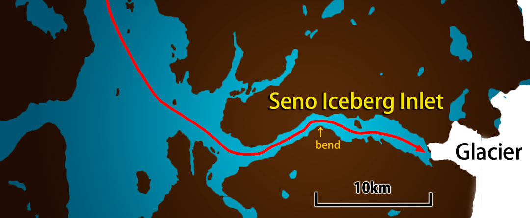 Seno Iceberg map Chile Patagonia